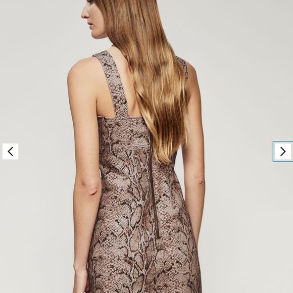 Reformation Lizzie Mini Dress Snakeskin NWT Size 0 - Picture 2 of 5